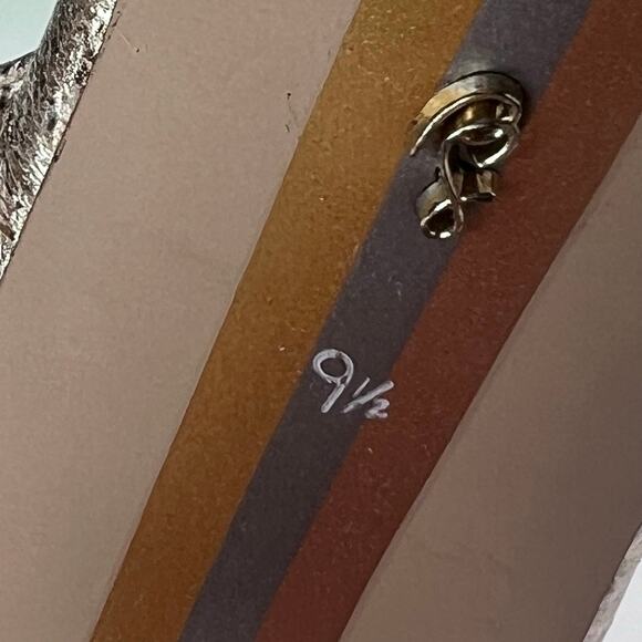 Sam Edelman Jade Leather Heels Gold Ankle Strap I0175L2701 Women 9.5M Tried On - Picture 10 of 11